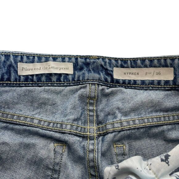 Pilcro and the letterpress Hyphen Bermuda Jean Shorts Size 26 - Picture 6 of 8